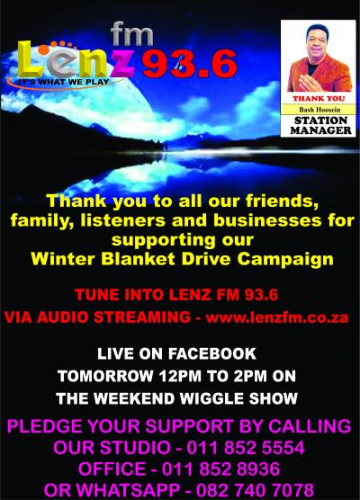 LENZ FM 93.6 WINTER BLANKET DRIVE